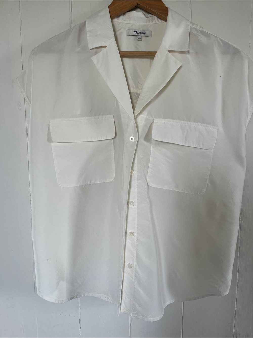 Madewell Cream Drapey Silk